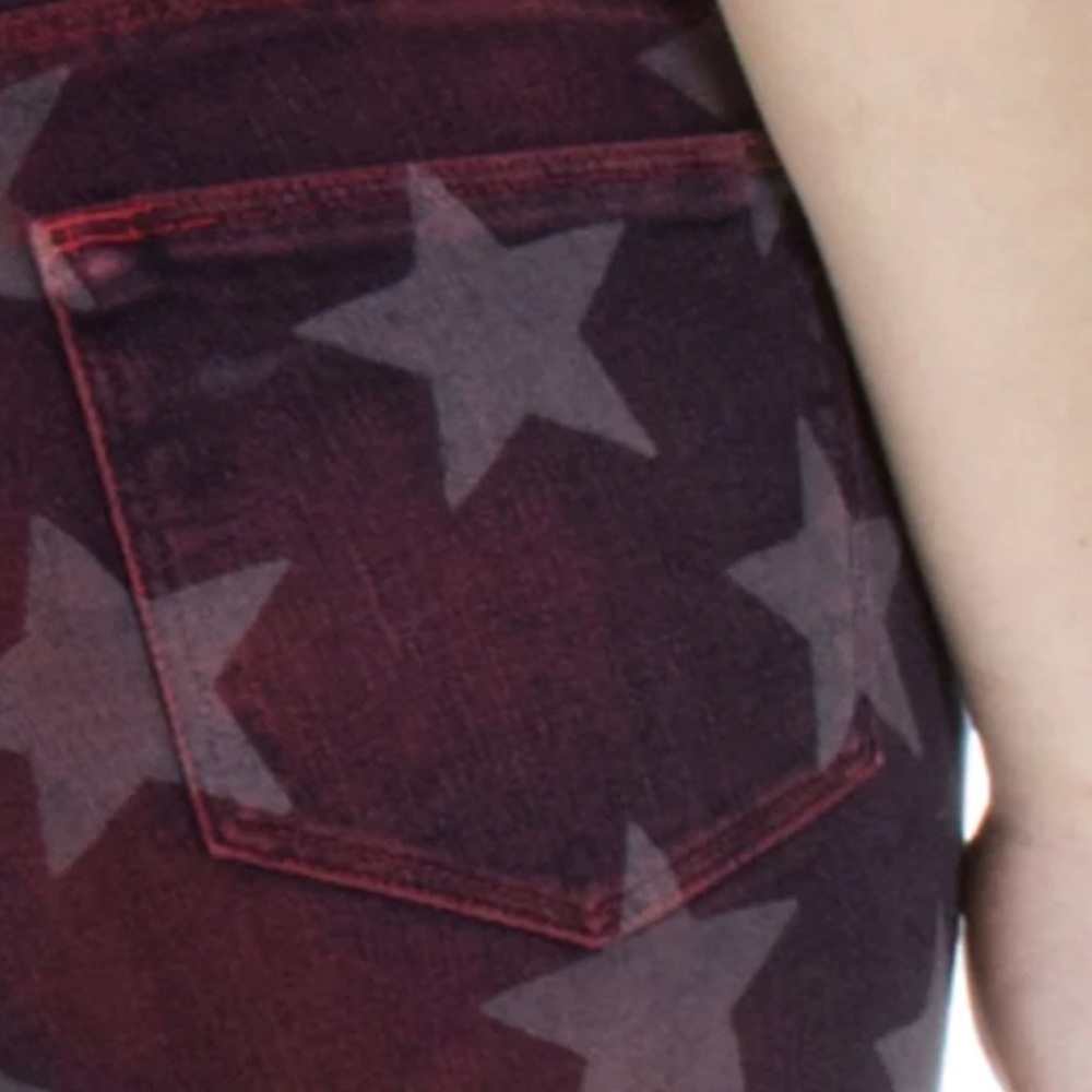 Etienne Marcel "Roos" jeans with star graphic print. Mid-rise; button-zip fly. - Picture 4 of 11